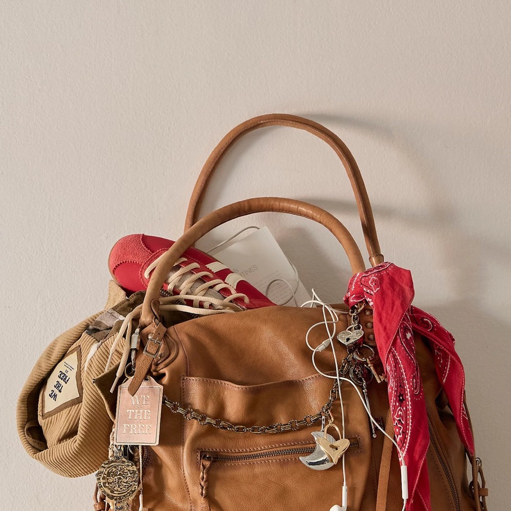 $248! FREE PEOPLE WE THE FREE EMERSON TOTE Saddle NEW - Picture 9 of 13